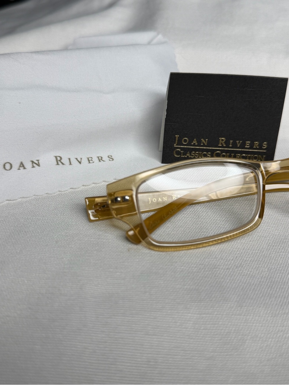 Joan Rivers Translucent Amber Rectangular Sunglasses - Picture 3 of 5